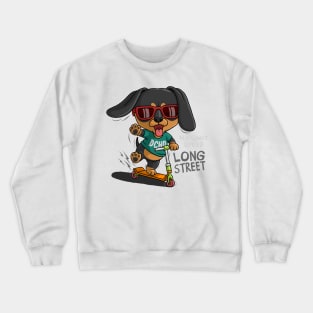 dachshund riding scooter Crewneck Sweatshirt